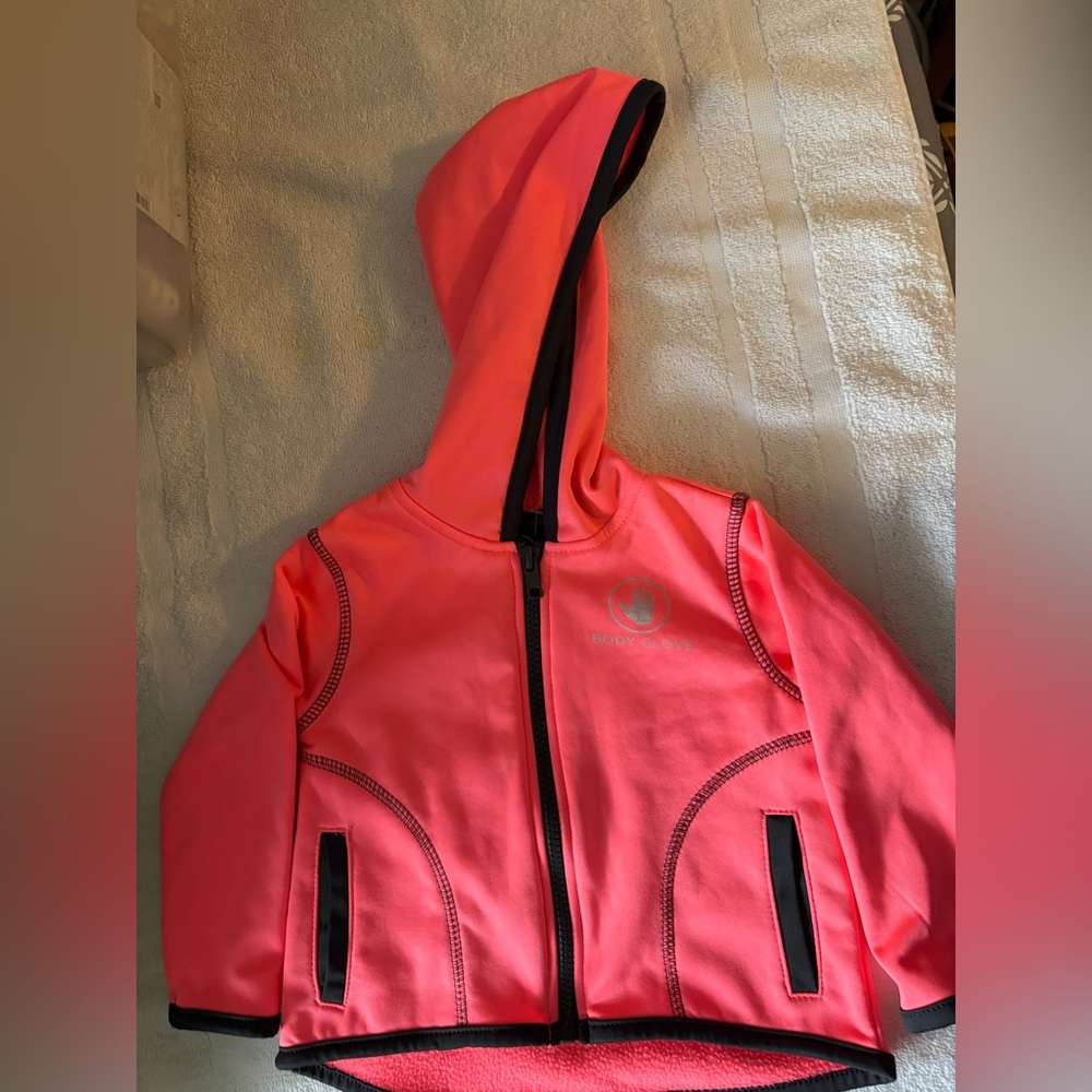 Body Glove Neon orange zippered hoodie size 18mths